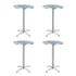 Set of 4 Outdoor Bar Table Aluminium Round 70/110CM