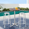 3 Piece Bar Set Aluminium Table and 2 Stools Outdoor Silver