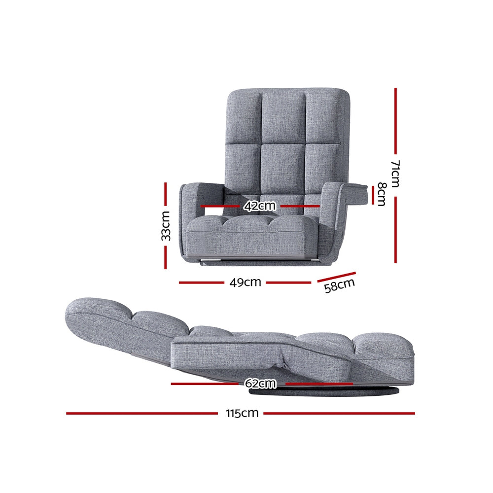 Floor Lounge Sofa Bed Swivel Grey