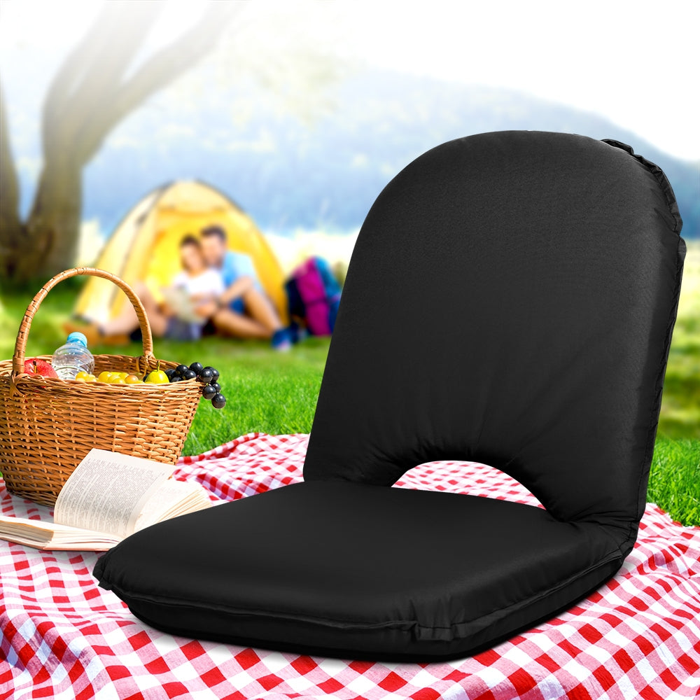 Artiss Floor Lounge Sofa Camping Chair Black