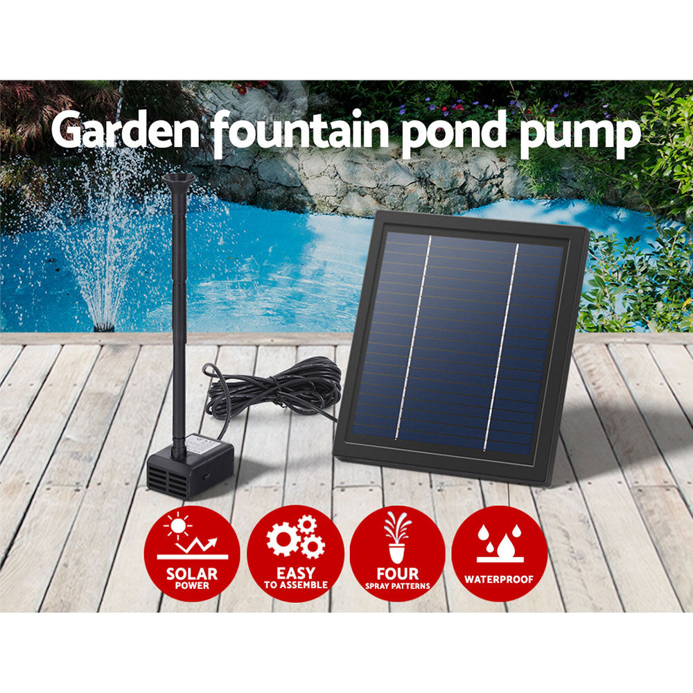 Solar Pond Pump Submersible Powered Garden Pool Water Fountain Kit 6.1FT