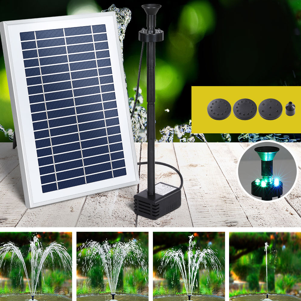 Solar Pond Pump with Battery LED Lights 4.4FT