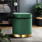 Velvet Storage Ottoman Footstool Cube Seat 40cm Green Tufted Stool Box