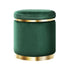 Ottoman Foot Stool Round Velvet Green