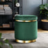 Ottoman Foot Stool Round Velvet Green