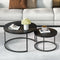 Artiss Nesting Coffee Table Set of 2 Marble Effect Black Living Room Tables