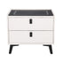 Smart Bedside Table 2 Drawers with Wireless Charging Ports LED White AIKA