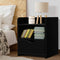 Artiss Black Bedside Table with Drawer & Shelf Nightstand Storage Cabinet