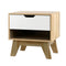 Bedside Table 1 Drawer with Shelf - IKER White & Oak