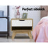 Bedside Table 1 Drawer with Shelf - IKER White & Oak