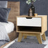 Bedside Table 1 Drawer with Shelf - IKER White & Oak