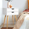 Artiss Scandinavian Bedside Table 2 Drawer Nightstand White Wood Storage