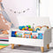 2-in-1 Kids Storage Box with Bookshelf Wooden Toy Chest & Organizer