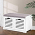 Fabric Shoe Bench with Drawers  White & Grey