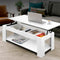 Artiss Lift Top Coffee Table White Storage Table Hidden Compartment Wooden Desk