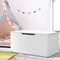 Kids Toy Storage Chest Box White Wooden Playroom Organiser Cabinet 92cm