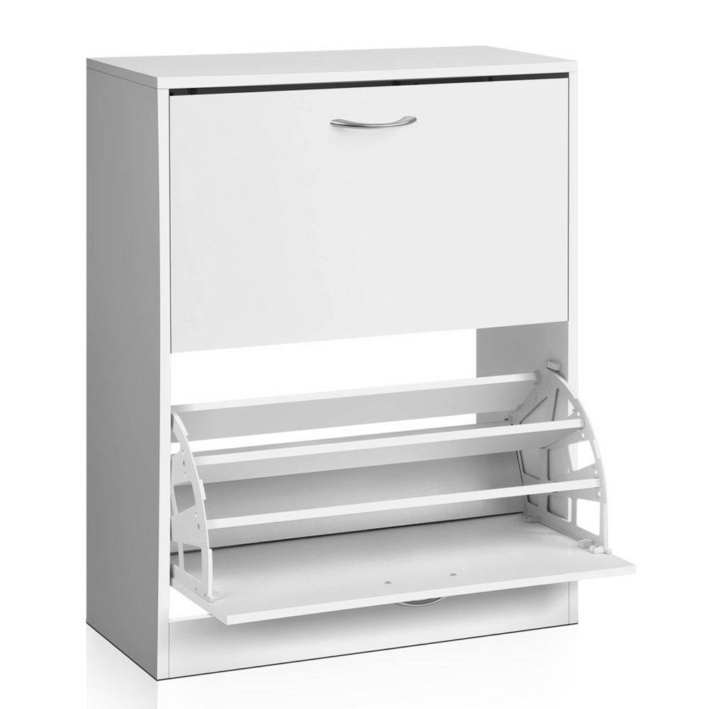 Artiss Shoe Rack Cabinet Adjustable Shelves 24 Pairs White Iris