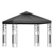 Gazebo 3x3m Marquee Outdoor Wedding Party Event Tent Home Iron Art Shade Grey