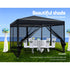 Gazebo Pop Up Marquee 3x3m Wedding Party Outdoor Camping Tent Canopy Shade Mesh Wall Black