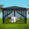 3x3m Pop Up Gazebo with Mesh Walls Waterproof UV Garden Canopy Black
