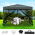Gazebo Pop Up Marquee 3x3m Wedding Party Outdoor Camping Tent Canopy Shade Mesh Wall Grey