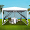 3x3m Pop Up Gazebo with Mesh Walls Waterproof UV Canopy White Outdoor Shelter
