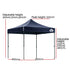 Instahut Gazebo Pop Up 3x3m w/Base Podx4 Marquee Folding Outdoor Wedding Camping Tent Shade Canopy Navy