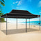 3x6M Pop Up Gazebo Outdoor Marquee Canopy Tent Black Heavy Duty
