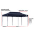 Gazebo Pop Up 3x6m w/Base Podx4 Marquee Folding Outdoor Wedding Camping Tent Shade Canopy Navy