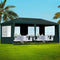 3x6m Outdoor Gazebo Canopy Tent with Windows UV Waterproof Steel Frame