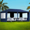 3x6m Gazebo Marquee Tent Blue Canopy with Side Walls Outdoor Event Shelter