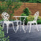 3 Piece Outdoor Bistro Set Cast Aluminium Patio Table Chairs White