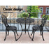 3PC Outdoor Setting Bistro Set Chairs Table Cast Aluminum Patio Furniture Tulip Black