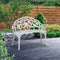 Outdoor Garden Bench Seat 100cm Cast Aluminium Outdoor Patio Chair Vintage White