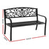 Outdoor Garden Bench Seat Steel Outdoor Furniture 3 Seater Park Black