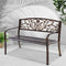 Vintage Garden Bench Black Outdoor Steel Patio Bench 2-3 Seater