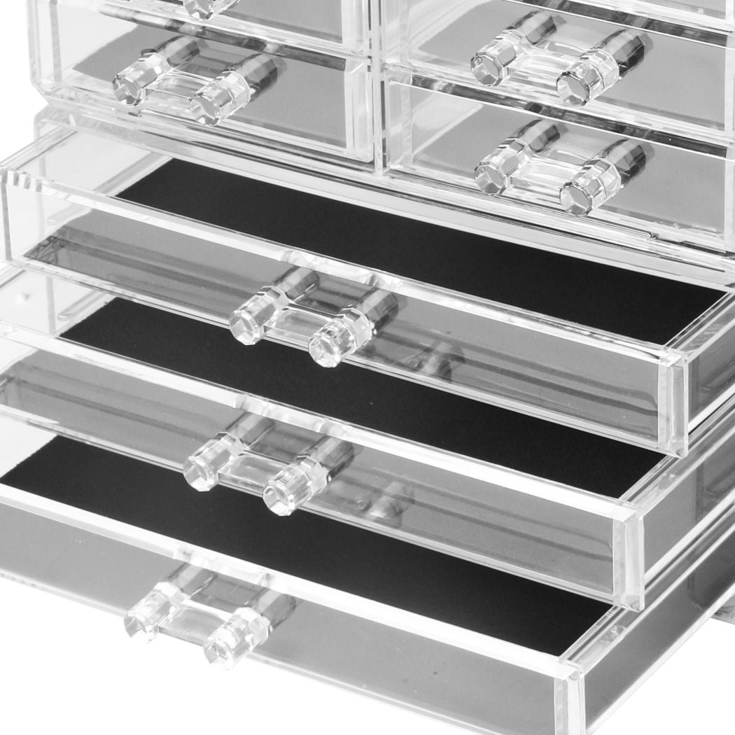 9 Drawer Clear Acrylic Cosmetic Makeup Organizer Jewellery Storage Box