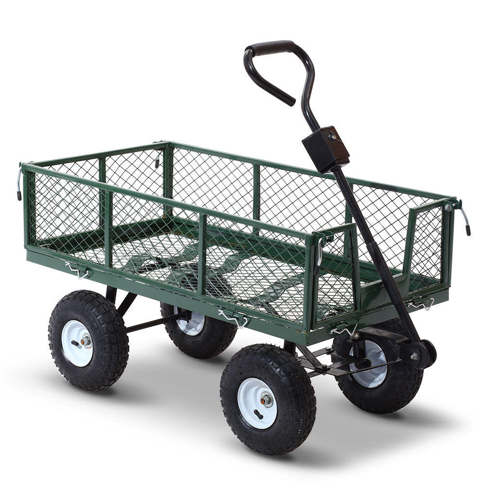 Mesh Garden Steel Cart  Green