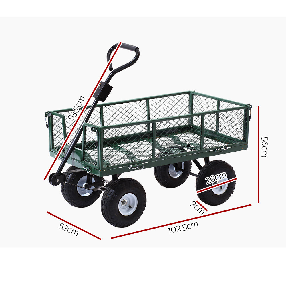 Mesh Garden Steel Cart  Green