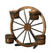 Garden Decor Plant Stand Outdoor Ornament Wooden Wagon Wheel 80cm