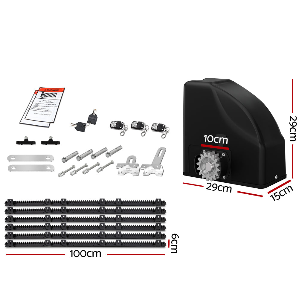 Automatic Sliding Gate Opener Kit 20W Solar Panel Electric 6M 600KG