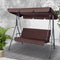 3 Seater Outdoor Canopy Swing Chair Patio Garden Hammock Dark Brown