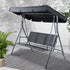 Outdoor Swing Chair Garden Bench Furniture Canopy 3 Seater Mesh Black