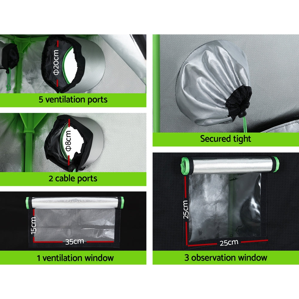 Grow Tent 120x60x210CM Height Adjustable Hydroponics Kit Indoor Grow System