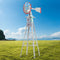 Garden Windmill 4ft Metal Weathervane 12 Blades Weather Station Grey Red