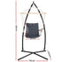 Gardeon Hammock Chair with Steel Stand Armrest Outdoor Hanging Grey