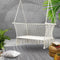 2 Seater Hanging Hammock Chair Cotton Polyester Swing Cream