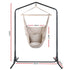Outdoor Hammock Chair with Stand Hanging Hammock with Pillow Cream
