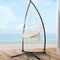 Cream Hammock Chair with Stand Hanging Swing Chair Tassel Seat