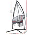 Gardeon Hammock Chair with Steel Stand Macrame Outdoor Swinging Grey